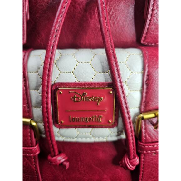 New Loungefly Disney Winnie the Pooh Honeycomb Pattern Buckle Strap Backpack - Picture 2 of 9